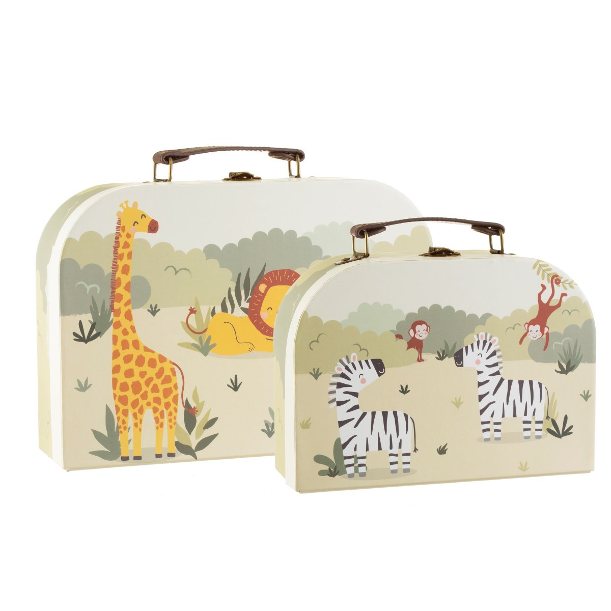 Sass & Belle Sæt med 2 kufferter m. safaridyr - Tasker små kufferter - Mini Art Cph