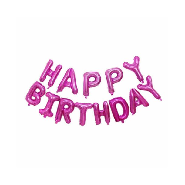 Happy Birthday folie balloner - Pink