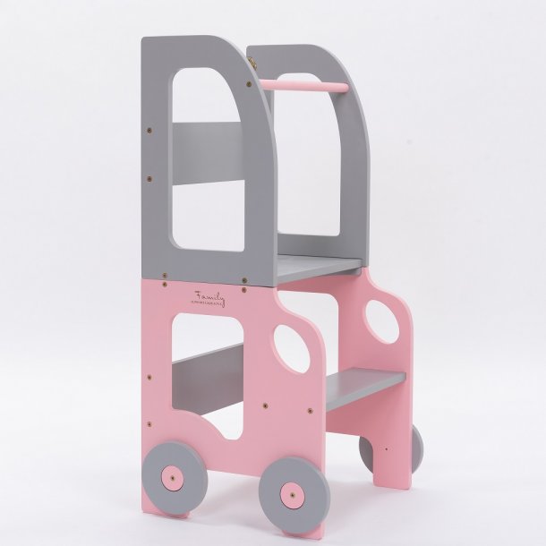  Lringstrn designet som en bil + Bord og stol, Gr/Lyserd